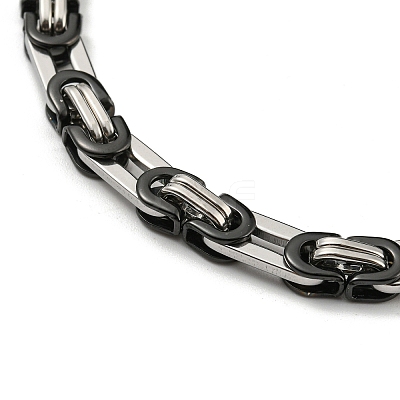 Two Tone 201 Stainless Steel Byzantine Chain Bracelet BJEW-B078-31BP-1