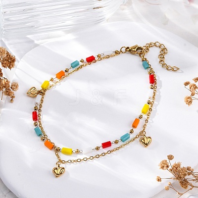304 Stainless Steel Cable Chain Multi-strand Bracelets BJEW-Z088-02G-1