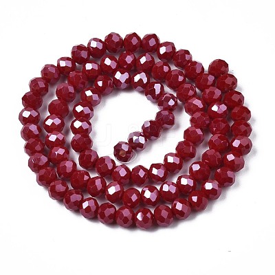 Electroplate Glass Beads Strands EGLA-A034-P6mm-A22-1