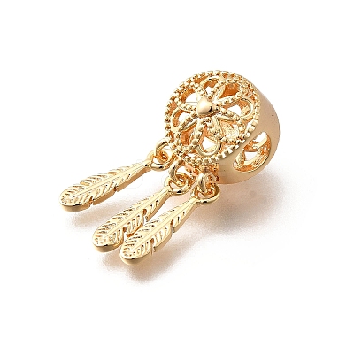 Brass European Beads KK-M318-02G-1