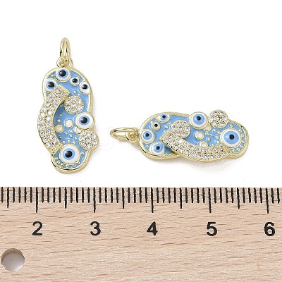 Golden Brass Micro Pave Cubic Zirconia Pendants KK-L209-073G-03-1
