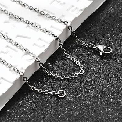 Tarnish Resistant 304 Stainless Steel Women Chain Necklaces X-NJEW-C079-01C-1