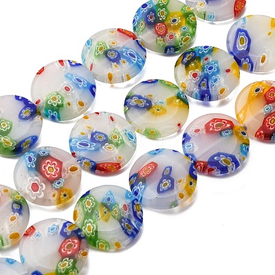 Handmade Millefiori Glass Beads Strands LK139-1