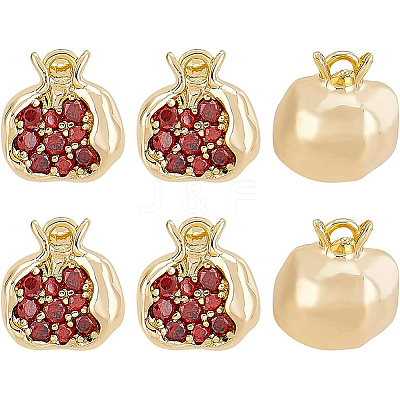 Brass Micro Pave Chocolate Cubic Zirconia Charms KK-BC0009-05-1