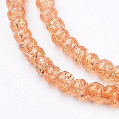 1 Strand Transparent Crackle Glass Round Beads Strands X-CCG-Q001-4mm-05-1