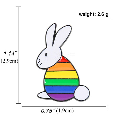 Rainbow Pride Flag Rabbit Enamel Pin GUQI-PW0001-037A-1