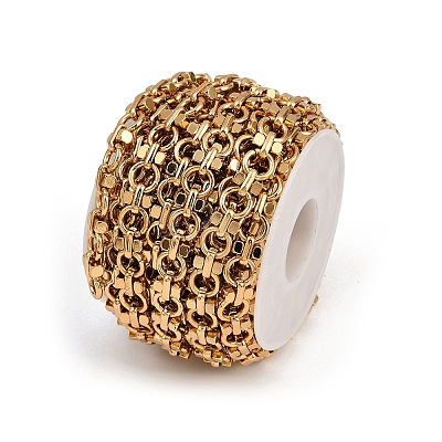 304 Stainless Steel Ring with Cube Link Chains CHS-A019-05G-1