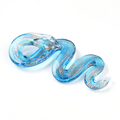 Handmade Gold Sand Lampwork Big Pendants LAMP-T023-11C-1