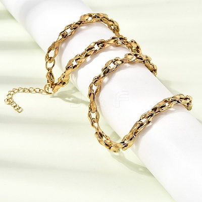 5.5MM 304 Stainless Steel Twisted Oval Link Chain Necklaces for Man and Women SA-CBAB767-18C-G-1