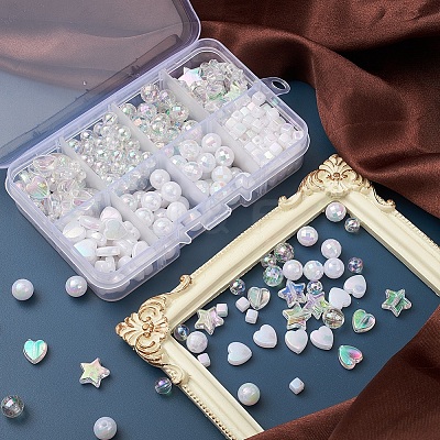 Eco-Friendly Transparent & Opaque Poly Styrene Acrylic Beads Set DIY-YW0005-04-1