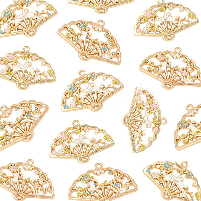 8Pcs 4 Styles Rack Plating Alloy Enamel Pendants ENAM-FS0004-74-1