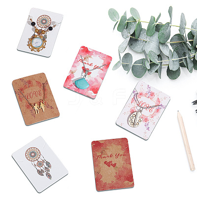 120Pcs 6 Styles Paper Necklace Display Cards CDIS-NB0001-39-1