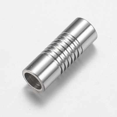 Tarnish Resistant 304 Stainless Steel Magnetic Clasps with Glue-in Ends STAS-F149-04P-A-1