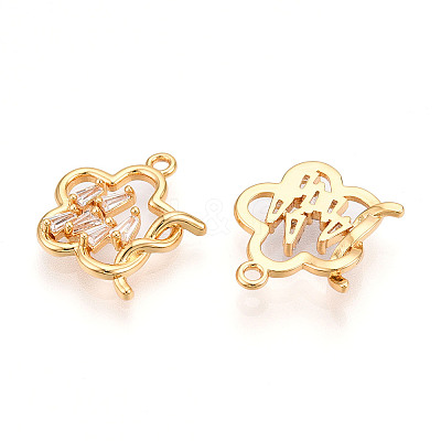 Brass Micro Pave Cubic Zirconia Pendants KK-N261-116B-G-1