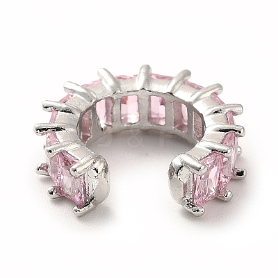 Cubic Zirconia Tennis Cuff Earrings EJEW-K093-09P-04-1