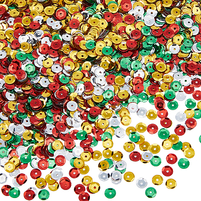 160G 4 Colors Plastic Paillette Beads PVC-DC0001-08-1