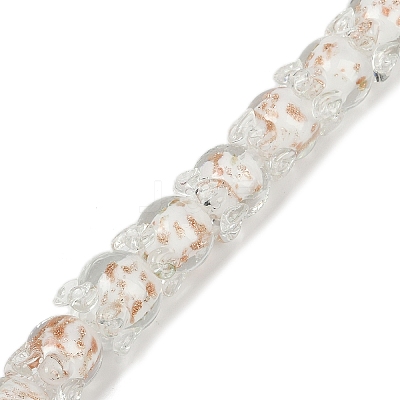 Gold Sand Lampwork Beads Strands LAMP-P069-02A-02-1