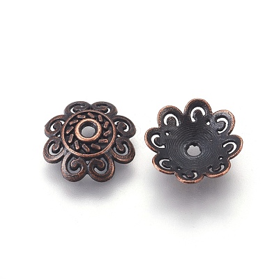 Tibetan Style Alloy Bead Caps X-TIBEB-00955-R-NR-1