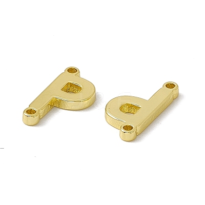 Rack Plating Brass Letter Connector Charms KK-C007-38G-P-1