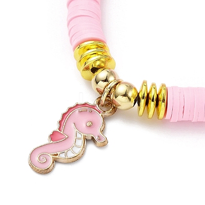 Polymer Clay Heishi Surfer Stretch Bracelet BJEW-JB09702-1