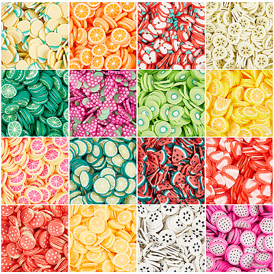 Fruit Theme Handmade Polymer Clay Cabochons CLAY-NB0001-22-1