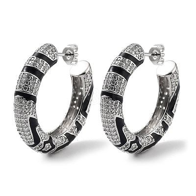 Rack Plating Brass Micro Pave Cubic Zirconia Stud Earrings KK-Z038-26P-1