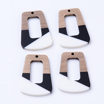 Resin & Walnut Wood Pendants X-RESI-N025-003A-B02-1