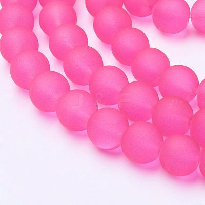 Baking Paint Transparent Glass Bead Strands GLAA-S031-10mm-35-1