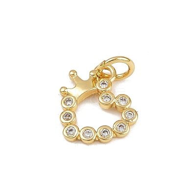 Brass Micro Pave Cubic Zirconia Charms LS-KK-H077-02G-01-1
