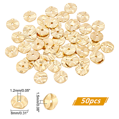 50Pcs Brass Spacer Beads KK-PH0004-13-1