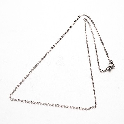 Tarnish Resistant 304 Stainless Steel Cable Chain Necklaces NJEW-M124-02P-1