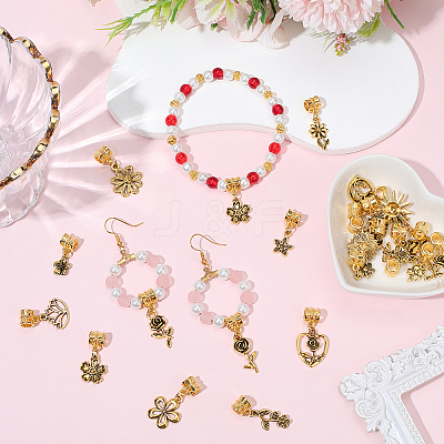 40Pcs 20 Styles Alloy European Dangle Charms PALLOY-BM00018-1