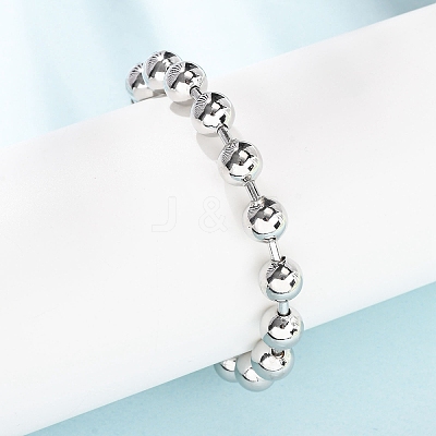 Brass Ball Link Chain Bracelets for Women BJEW-H640-02B-P-1