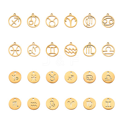 24Pcs 304 Stainless Steel Pendants STAS-TA0001-30G-1
