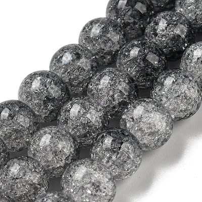Spray Painted Crackle Glass Beads Strands DGLA-C002-8mm-02-1