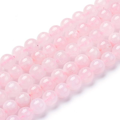 Natural Rose Quartz Beads Strands X-G-T055-8mm-13-1