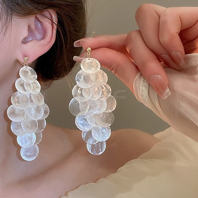Shell Dangle Stud Earrings FS-WGED06D-06-1