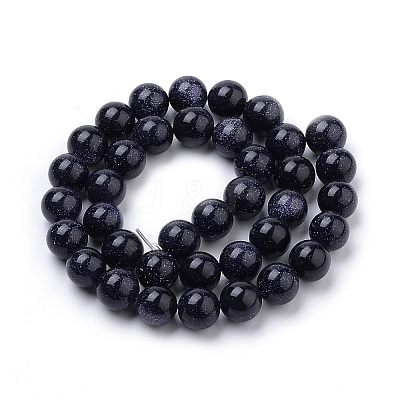Synthetic Blue Goldstone Beads Strands X-G-S259-41-6mm-1