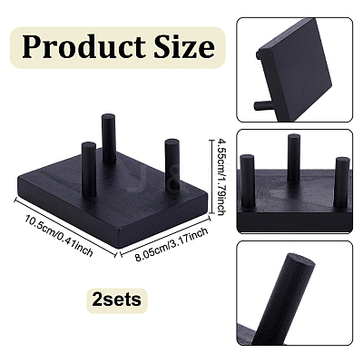 2 Boxs Pine Wood Raw Mineral Display Holder ODIS-UN0001-14A-1