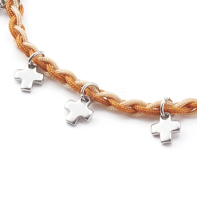 Adjustable Nylon Thread Braided Bead Bracelets BJEW-JB06058-1