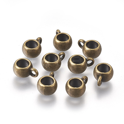 Tibetan Style Alloy Rondelle Tube Bails TIBE-YW0001-45AB-1
