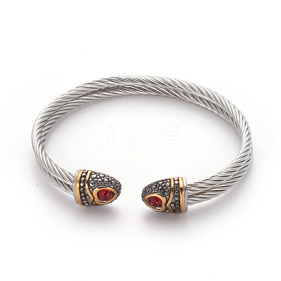 304 Stainless Steel Cuff Bangles BJEW-L642-03-1