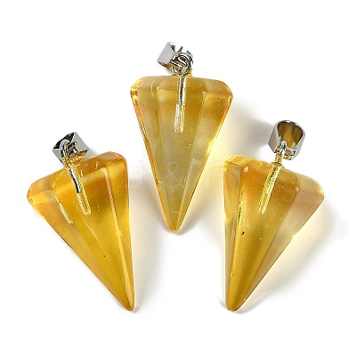 Spray Painted Glass Pendants GLAA-Z007-03J-1