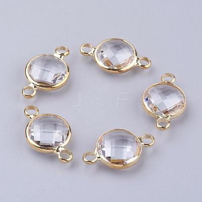 Golden Tone Brass Glass Links connectors GLAA-M004-A-24G-1