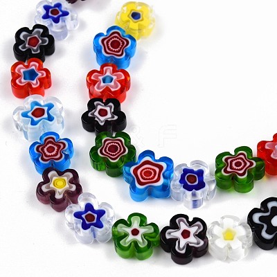Handmade Millefiori Glass Bead Strands LAMP-N029-017D-08-1