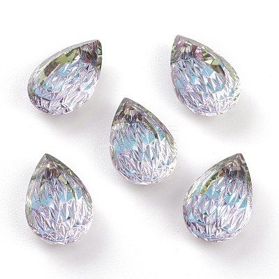 Embossed Glass Rhinestone Pendants GLAA-J101-05A-001VL-1