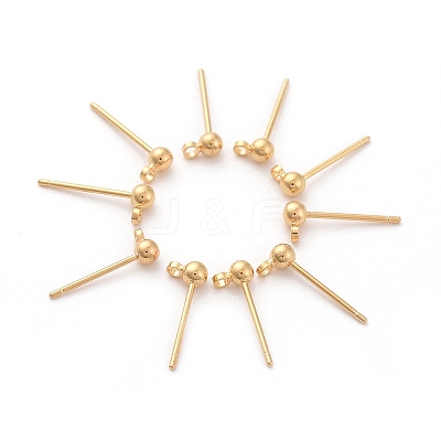 Brass Stud Earrings Findings X-KK-G333-09G-NF-1