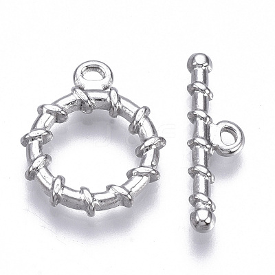 Non-Tarnish 304 Stainless Steel Toggle Clasps STAS-N087-19-1