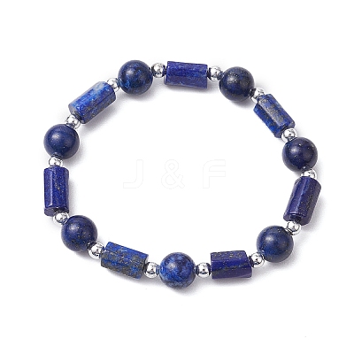 Natural mixed Gemstone Round Beaded Stretch Bracelets for Women BJEW-JB11137-1