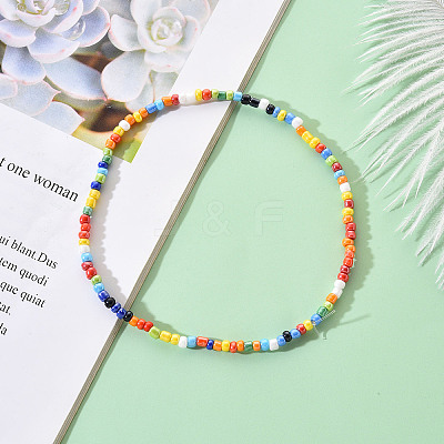 8/0 Opaque Colors Rainbow Plated Round Glass Seed Beads SEED-YW0001-13-1